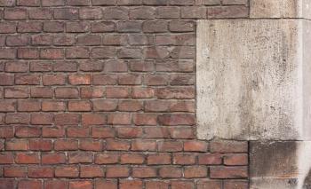 Old vintage wall with brown brick, grunge texture,