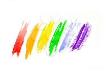 LGBT symbol from watercolor paints. Colors of a rainbow on a white background
