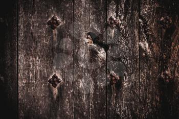 Old dark brown grunge natural vintage wooden background.