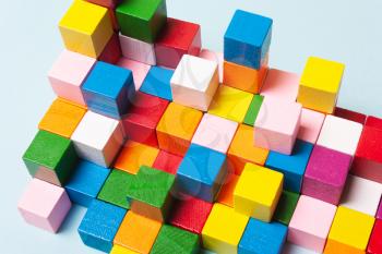 Color cubes in the puzzle. Concept creative, logical thinking, art,Creativity inspiration