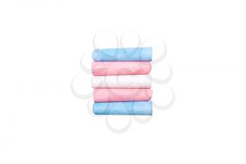 chalk color flag transgender . Pink, white, blue background.