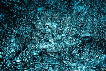 blue space grunge abstract crumpled aluminum, titanium shiny foil background