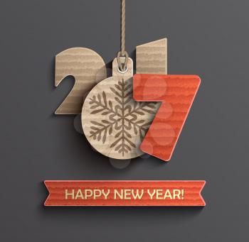 Creative New Year 2017 design. Vector illustration.