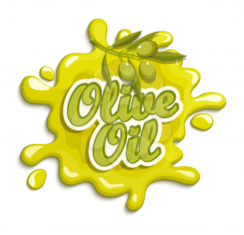 Olive oil label, badge or seal on the white background, vector illustration.