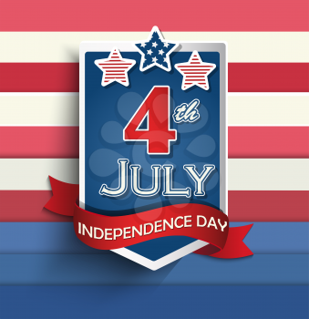 4th of july American independence day badges. Vector illustration.