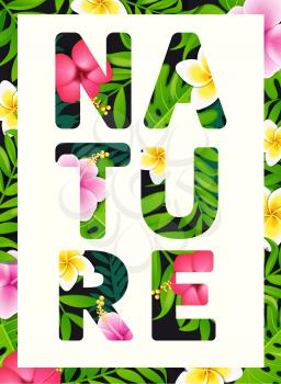 Tropical print slogan. For brochures and banners, vector illustration.