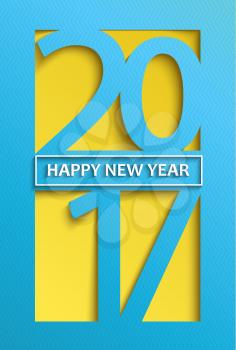 Modern Happy New year 2017 greeting card. Vector illustration.