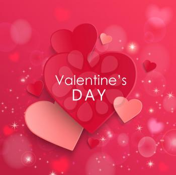 Happy Valentines day and weeding design elements. Pink abstract background with hearts. February 14. Vector illustration.