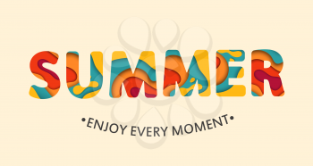 Summer card Enjoy every moment. Vector illustration.