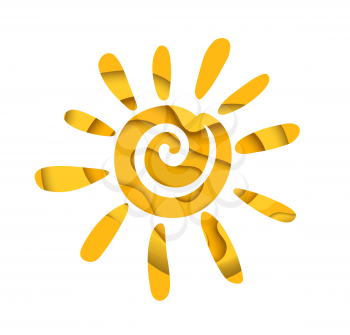 Vector Illustration of an abstract summer sun. Logo design.