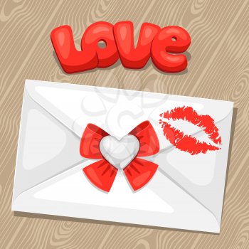 Greeting card with envelope. Concept can be used for Valentines Day, wedding or love confession message.