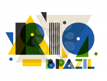 Rio in abstract geometric style. Design for print on t-shirts, tourist brochure, advertising banner.