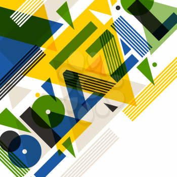 Background with Brazil in abstract geometric style. Design for covers, tourist brochure, advertising banner.