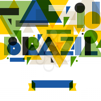 Background with Brazil in abstract geometric style. Design for covers, tourist brochure, advertising banner.