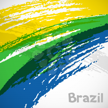 Brazil abstract background with grunge paint strokes in color of flag. Design for covers, brochure, advertising banner.