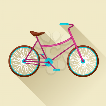 Bicycle icon in flat style. Image for web banners, sites, designs.
