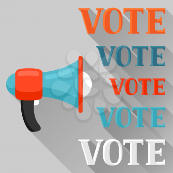 Megaphone calling vote. Political elections illustration for banners, web sites, banners and flayers.