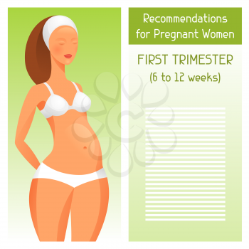 Recommendations for pregnant women in first trimester of pregnancy.