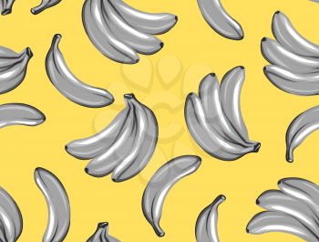 Seamless pattern with bananas. Tropical abstract background in retro style. Easy to use for backdrop, textile, wrapping paper, wall posters.