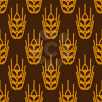 Seamless pattern with wheat. Agricultural image natural ears of barley or rye. Easy to use for backdrop, textile, wrapping paper, wallpaper.