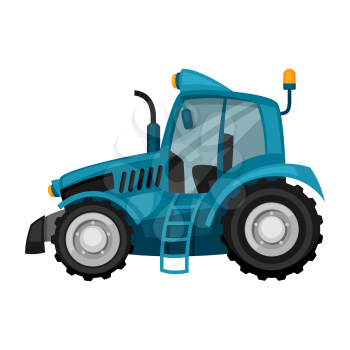 Tractor on white background. Abstract illustration of agricultural machinery.