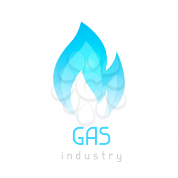 Gas blue flame. Industrial conceptual illustration of fire.