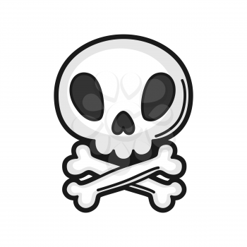 Illustration of skull. Icon on white background.