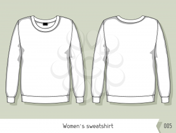 Women sweatshirt. Template for design, easily editable by layers.