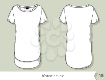 Women tunic. Template for design, easily editable by layers.