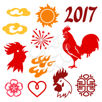 Set of symbols 2017 by Chinese calendar.