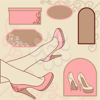 Fashion background with feminine shoe.