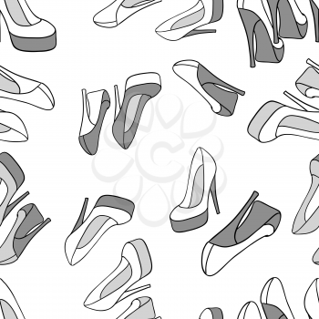 Vector illustration. Fashion background with feminine shoe.