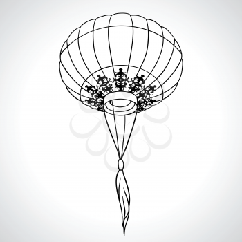 Fairy-light big traditional chinese lantern. Vector illustration.