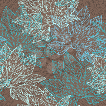 Vector seamless pattern of leaves.