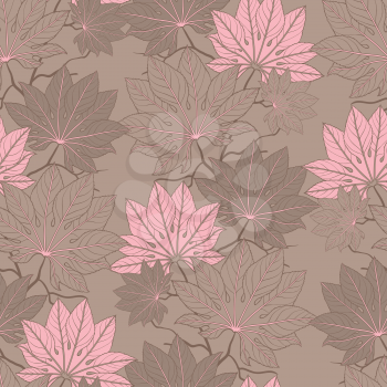 Vector seamless pattern of leaves