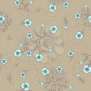 Vector illustration of flowers (Seamless Pattern).