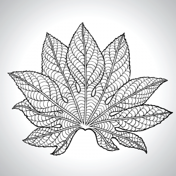 Vector Illustration Of Black Leaf.