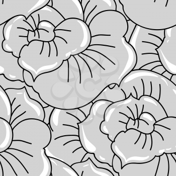 Vector background with hand drawn flowers.