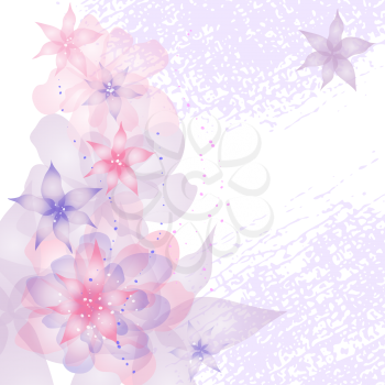 Card or invitation with abstract floral background.