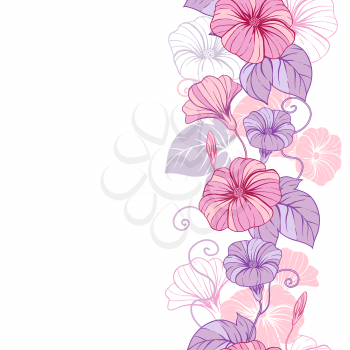 Stylish abstract floral background. Design of vector flowers.