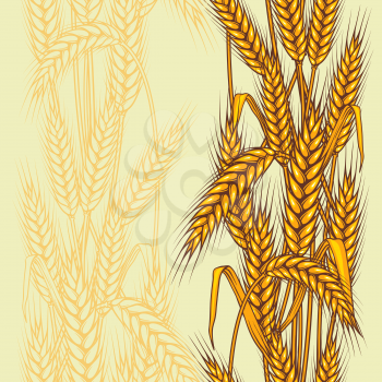 Seamless pattern abstract with wheat