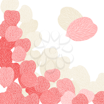 Background of pink flower petals. Vector illustration