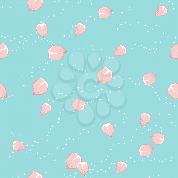 Cherry blossom vector background. (Seamless flowers pattern).