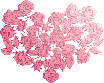 Floral background with pink roses. Vector illustration.