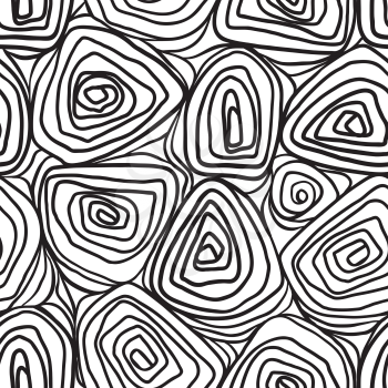 Seamless abstract hand drawn pattern waves background.