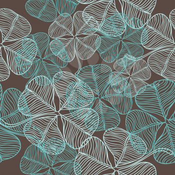 Vector seamless pattern of abstract clover.