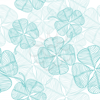 Vector seamless pattern of abstract clover.