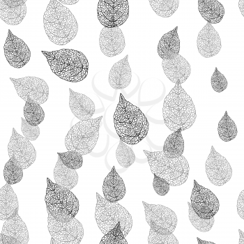 Vector illustration of leaves. (Seamless stylish pattern).