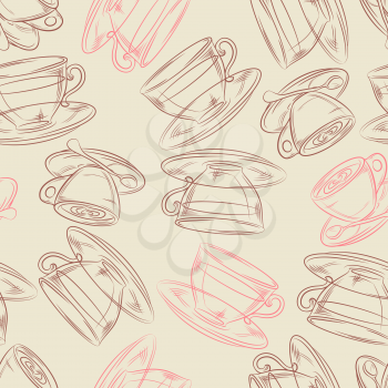Coffee or tea time, seamless background for your design