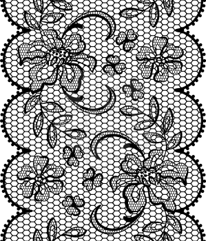Old lace background ornamental flowers. Vector texture.